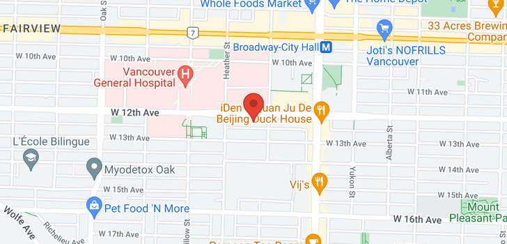map of 304 628 W 12TH AVENUE